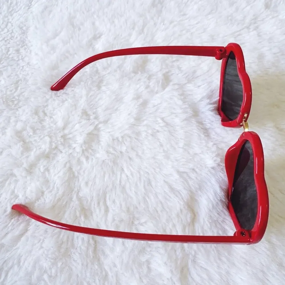 Pixie Red Girl Heart-shape Sunglasses